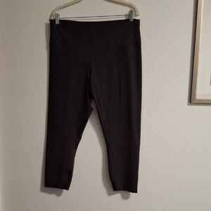 Lululemon Wunder Train High Rise Crop   Brown Leggings Size 16 Yoga